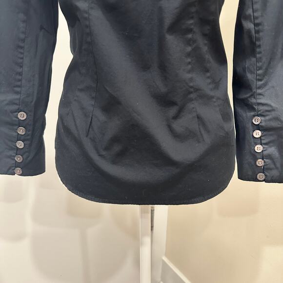 Veronica Beard Black Peplum Pintuck Structured Minimalist Office Siren Blouse - Picture 9 of 15